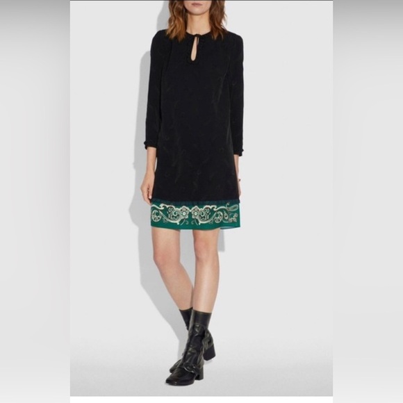Coach 1941 Feather Jacquard Print Dress Size 6 - Picture 1 of 7